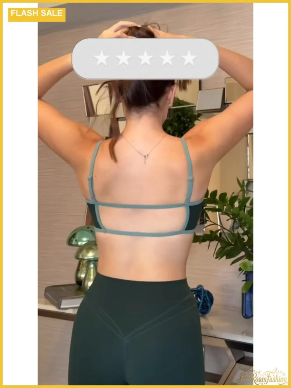 Women's High Impact Sports Bra Double Layer Adjustable Cross-Back Removable Pads